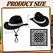 Simgoing 2 Pcs 17cm Doll Cowboy Costume DiamondStudded Cowboy Hat and Scarf for 17cm Mini Toy Western Accessories for Decoration and Display Doll Not IncludeBlack - Image 4