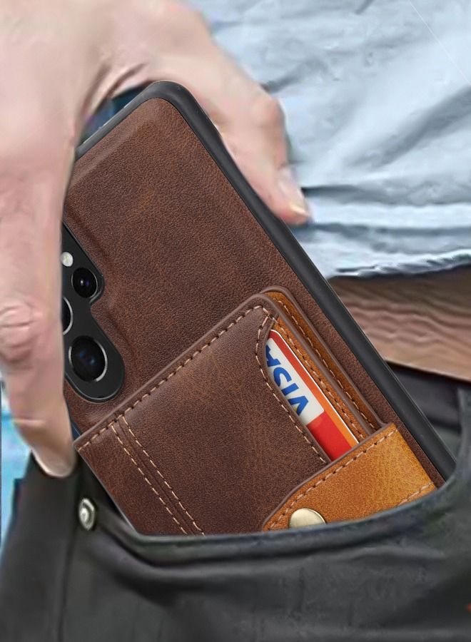 GROIC Design for Samsung Galaxy S23 Ultra 6.8" PU Leather Wallet Shell Magnetic Back Kickstand Card Holder Slots Shockproof Protective Flip Cover - Image 5