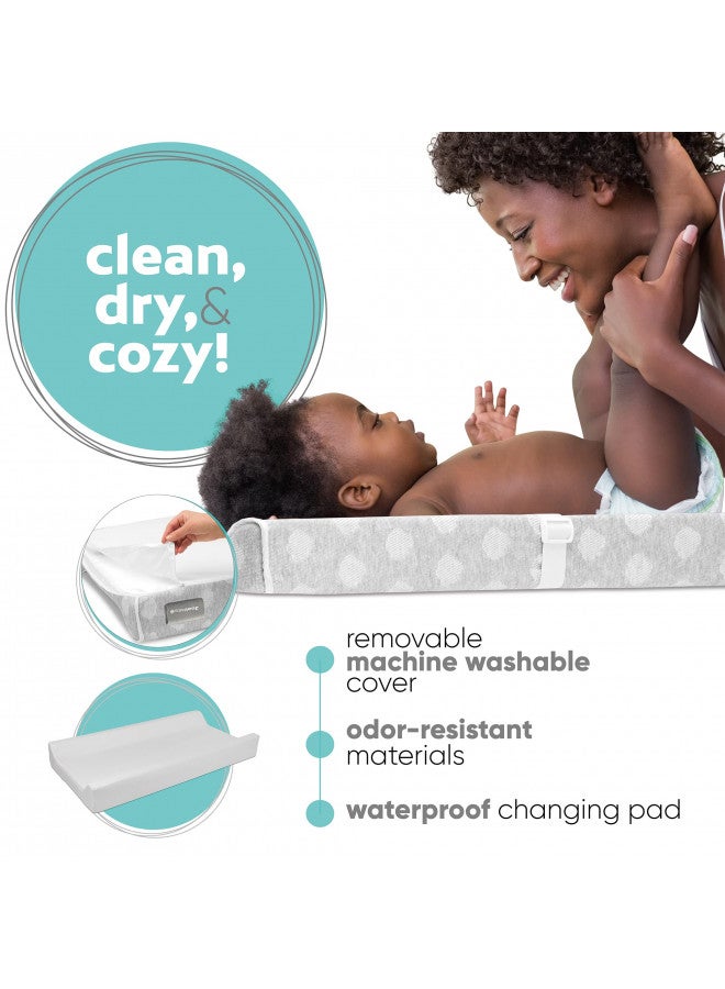 Jool Baby Products Jool Baby Soft Changing Pad + Washable Cover, Non-Slip - Fits Standard Changing Tables & Dressers (Gray) - Image 4