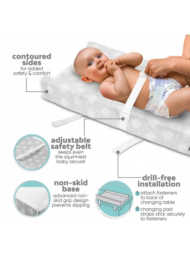 Jool Baby Products Jool Baby Soft Changing Pad + Washable Cover, Non-Slip - Fits Standard Changing Tables & Dressers (Gray) - Image 3