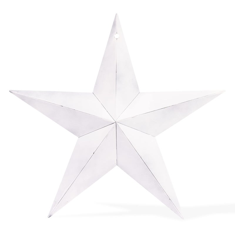 CWI Gifts CWI Gifts Metal Barn Star  8 inch Galvanized Hanging Star  Farmhouse Wall Decor  White 