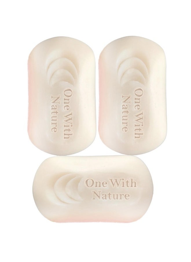 ONE WITH NATURE Feminine Cleansing Bar 3Pack 3.5Oz Fragrancefree Feminine Soap Bar Probiotics Apple Cider Vinegar Omega Fatty Acids Oatmeal Pure Gentle Cleansing Bar For All Skin Face Body  - Image 3