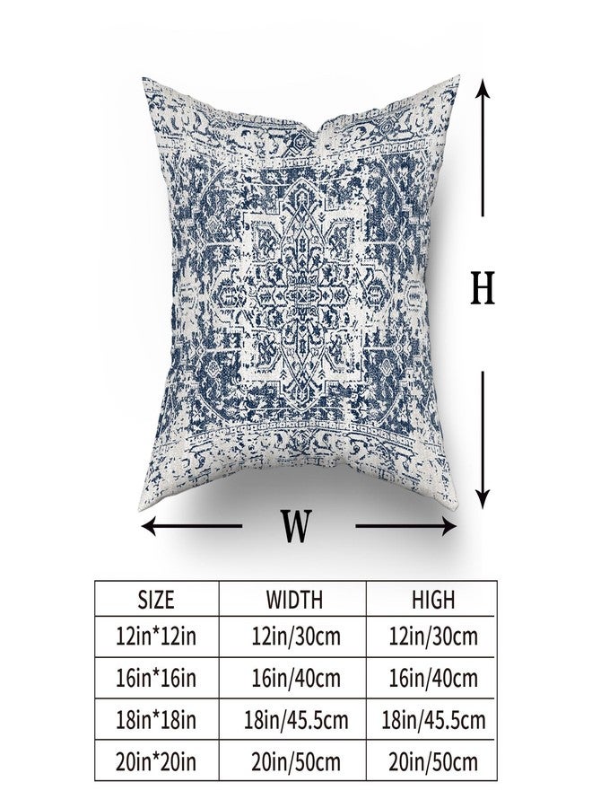 aportt Navy Blue Gray Boho Pillow Covers 20X20 Inch Set of 2 Ethnic Bohemian Carpet Decorative Pillow Cases Farmhouse Rustic Vintage Rug Pillowcase Home Decor for Cushion Room Couch Sofa Porch Outdoor - Image 5