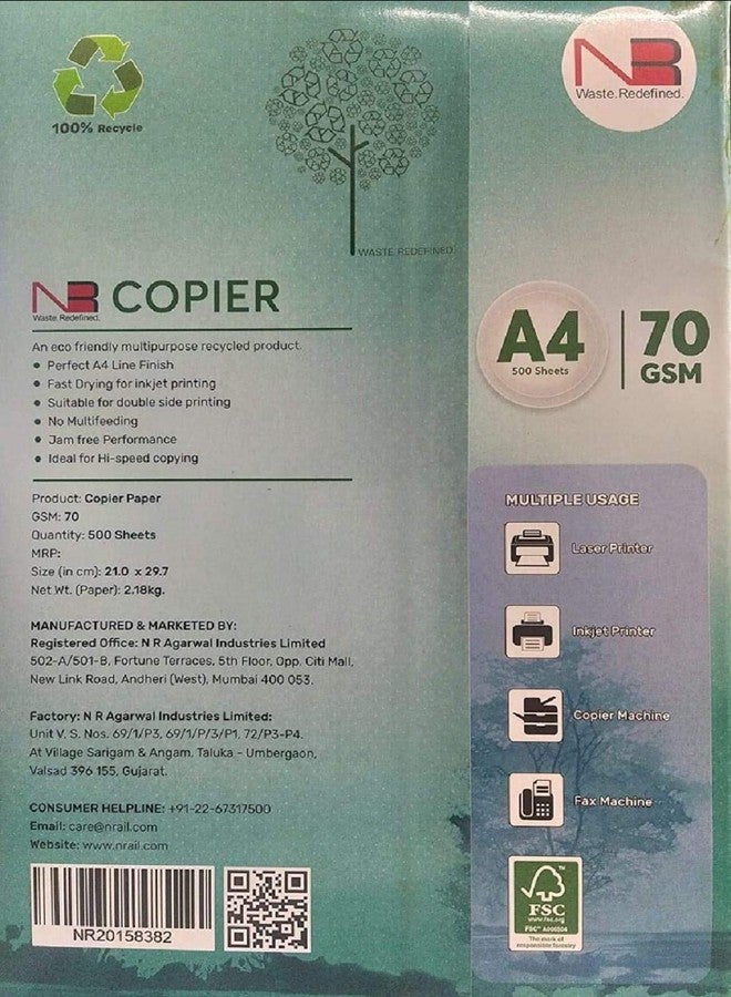 DU sales™ NR Copier 70 GSM 1 Reams Copier Paper Quality A4 Size (White) - Pack of 500 Sheets (1) - Image 3