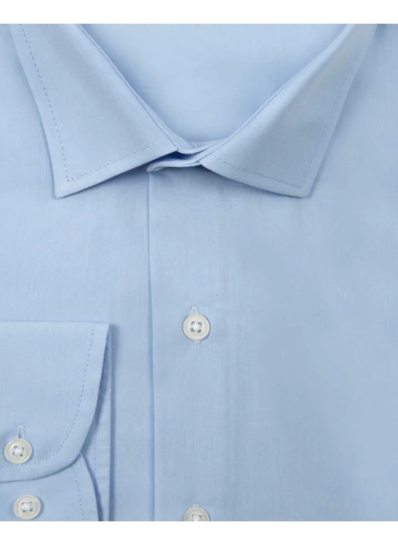 Süvari Slim Fit Light Blue Men's Plain Shirt
