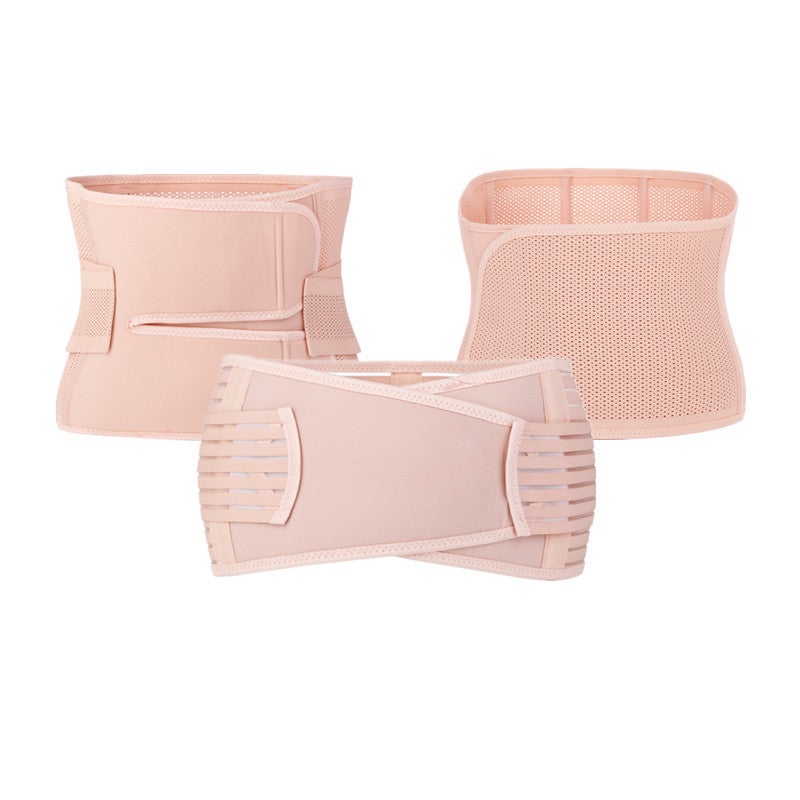 Generic Postpartum belly shaping belt three-piece set waist shaping belt comfortable breathable pregnant women repair plastic belt wholesale Skin color three-piece suit 
