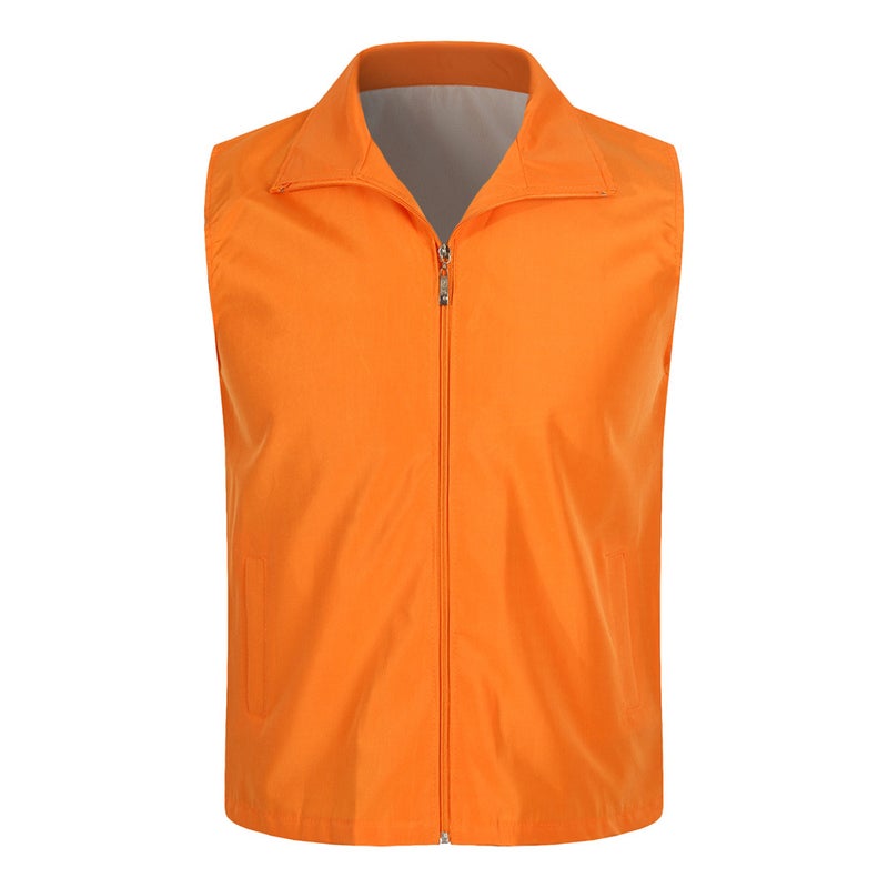 Generic Volunteer Vest Custom Printing Logo Supermarket Work Clothes Public Service Advertising Shirt Reflective Strip Vest DIY Windbreaker Orange 