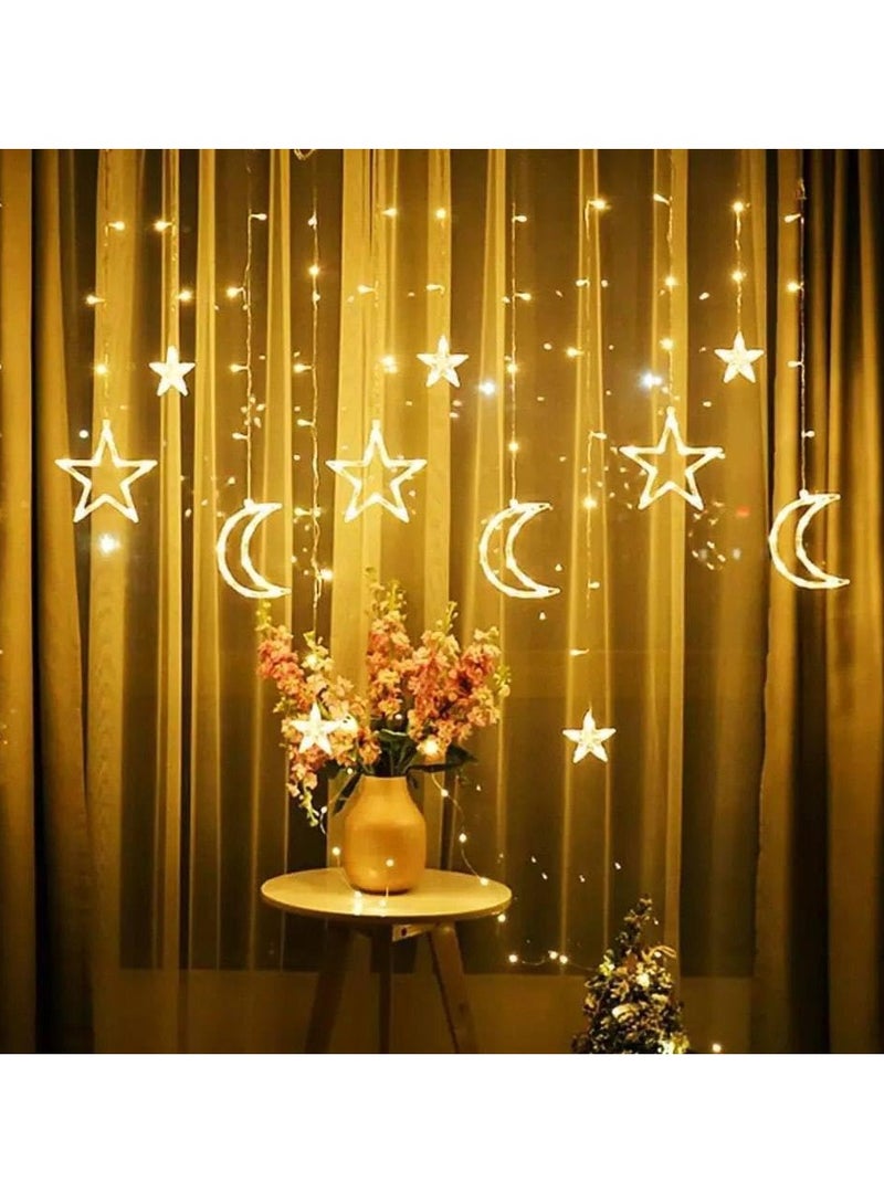 Generic Ramadan Decoration Curtain Star Moon Curtain 3M * M LED Light Up for Wedding Party Decoration Month Christmas Home Garden  - Image 1