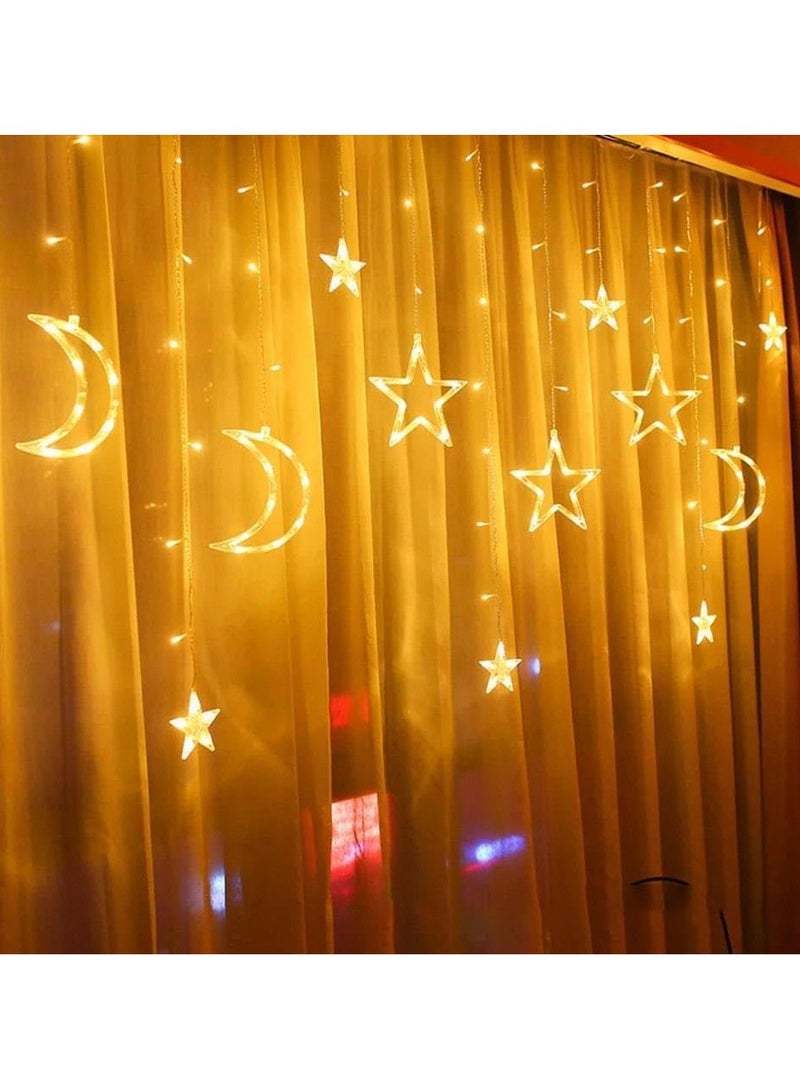 Generic Ramadan Decoration Curtain Star Moon Curtain 3M * M LED Light Up for Wedding Party Decoration Month Christmas Home Garden  - Image 2
