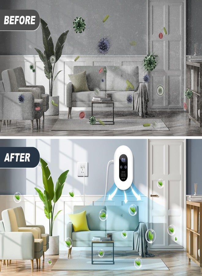iCare Ozone Odor Eliminator for Strong Odor 99% Cat Litter Deodorizer Dog Poof Odor Removal Home Plug in Air Purifier for Bedroom Toilet Kitchen Pets Shoe Bathroom Smoke Car Formaldehyde Air Freshener White - Image 3