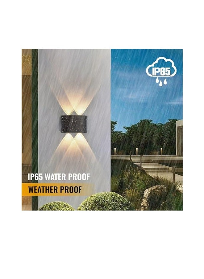 MODI Waterproof Aluminum Body LED Wall Light -2W | Modern LED Wall Sconce Light for Outdoor | Minimal Wall Mount Up and Down Wall Light with 4 LEDs (Black) - Image 4