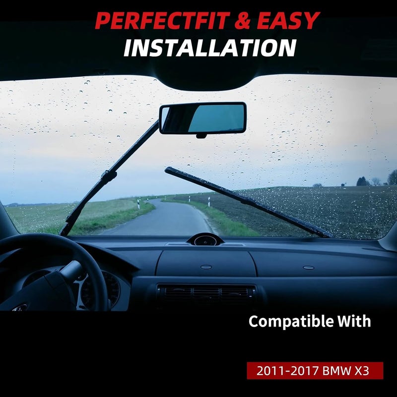 OTUAYAUTO Premium Windshield Wiper Blades - Replacement for BMW X3 2011-2017 - Precision Fit, All-Weather Performance, Front and Rear Wiper Blades, Side Lock - 26"+20"+13" (Pack of 3) - Image 4