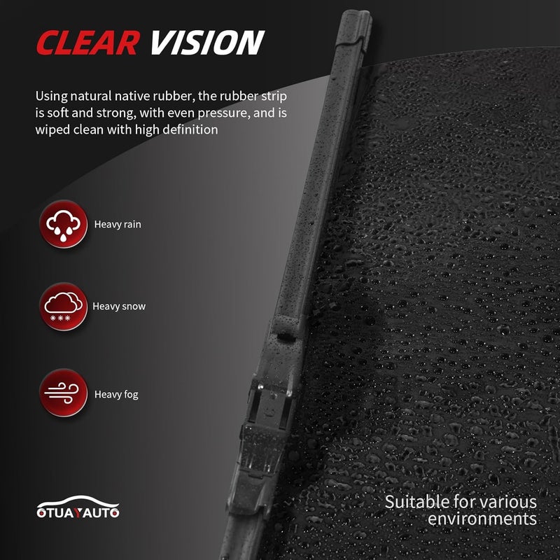 OTUAYAUTO Premium Windshield Wiper Blades - Replacement for BMW X3 2011-2017 - Precision Fit, All-Weather Performance, Front and Rear Wiper Blades, Side Lock - 26"+20"+13" (Pack of 3) - Image 5