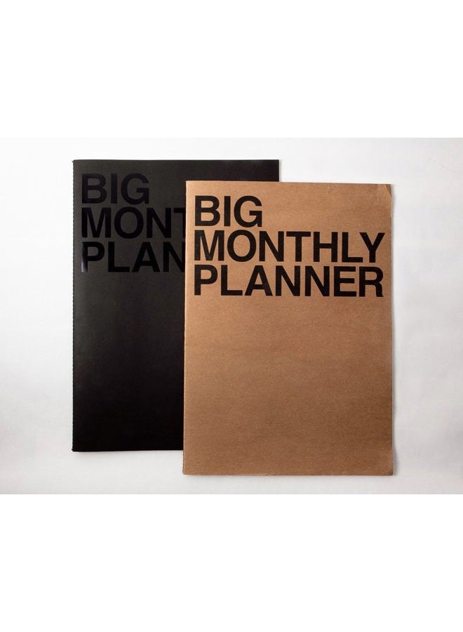 Jstory Big Monthly Planner Stitch Bound Lays Flat Huge Undated Year Round Flexible Cover Goal/Time Organizer Thick Paper Eco Friendly Customizable A3 16 Months 18 Sheets Ver B - Image 2