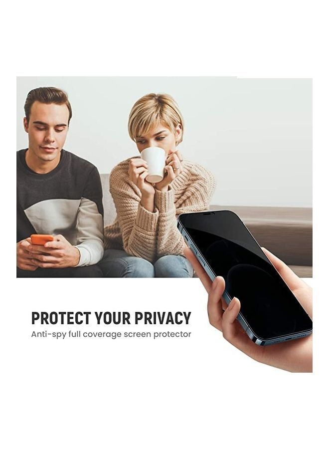 5D Anti-Spy Privacy Tempered Glass Screen Protector For iPhone 13/13 Pro Black - Image 3