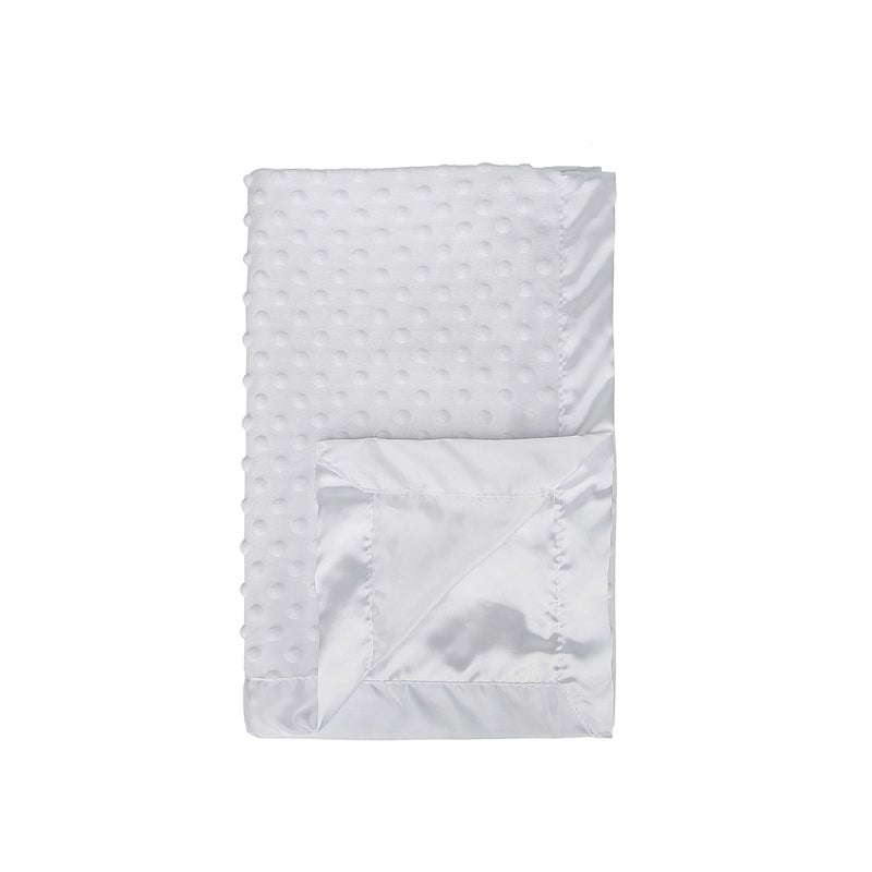 Pro Goleem Baby Soft Minky Dot Blanket with Silky Satin Backing Baby Gifts for Boys and Girls White 30 x 40