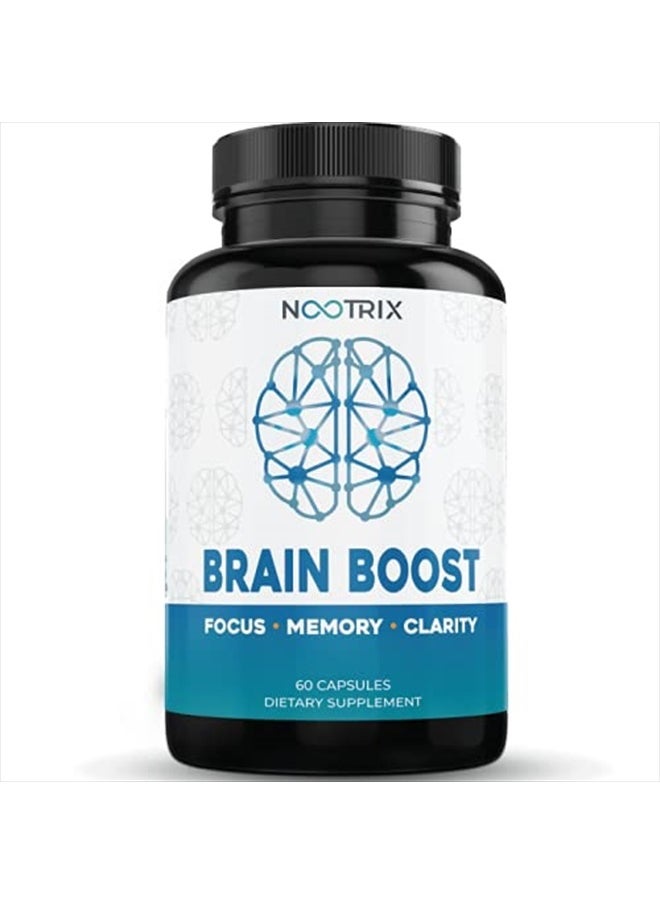 Nootrix - Brain Boost - Premium Nootropic Supplement - Improves Cognitive Function & Memory, Enhances Focus, Boosts Concentration & Provides Clarity with Ginkgo Biloba (60 Count (Pack of 1)) - Image 1