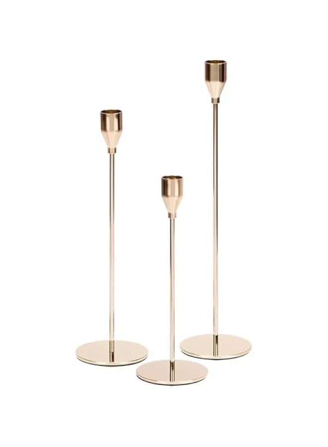 TRASSLE 3 PCS Candlestick Holders, Decorative Candle Holder, Taper Candle Holders for Home Decor, Dining, Wedding, Anniversary, Party,Church,Decorative Fitting,Easy Installation - Image 2