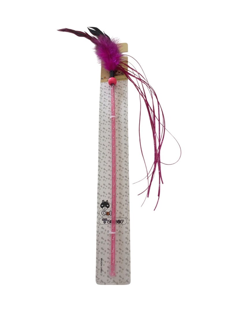 لعبة عصا تفاعلية لقطط من البلاستيك بشريط من الريش