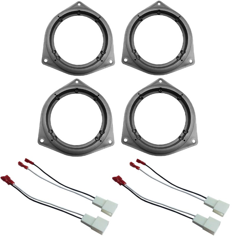 DKMUS 2 x Pairs 6.5" Car Door Speaker Adapter Plates for Toyota Venza Solara RAV4 Camry Celica Echo Corolla Highlander 4 Runner Tundra Sequoia Yaris Prius Avalon Stand Ring Kit 1 Pair + Wiring Harness - Image 5