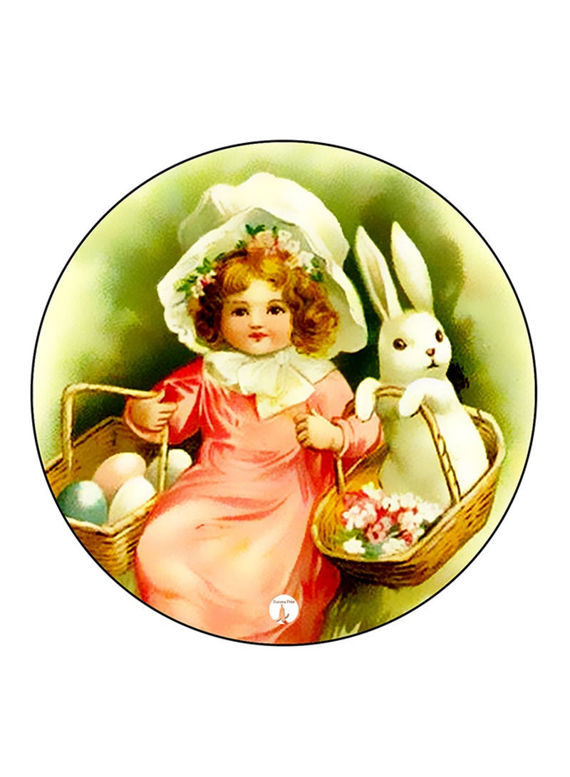 RKN Vintage Art Pattern Round Pin Badge Multicolour - Image 1