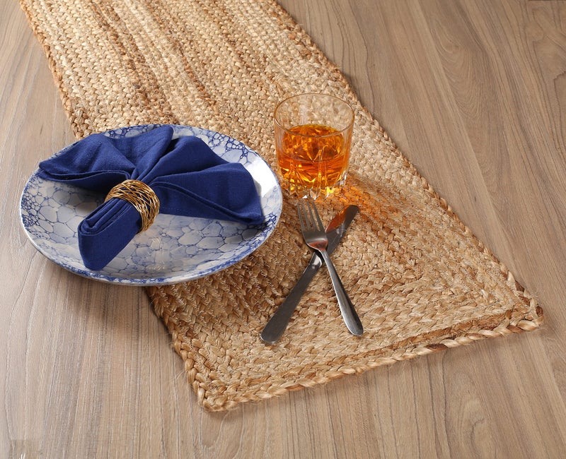 Goroly Home Reversible Jute Braided Table Runner - Farmhouse Burlap, Natural, Organic Eco-Friendly Rustic Vintage Dining - 13x36 Inch - Image 3