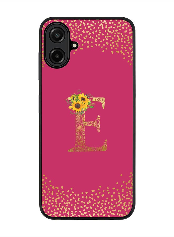 Stylizedd For Samsung Galaxy A07 4G Case,Slim fit Camera Protection, Shockproof Thin Phone cover  - Custom Floral Monogram - E ( Deep Pink )