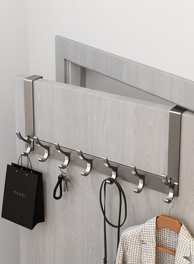 كيلا خطافات فوق الباب، 7 خطافات تعليق باب متينة، متينة وسهلة التركيب، للحمام وغرفة النوم والمطبخ وتعليق المناشف والمعاطف - Image 3