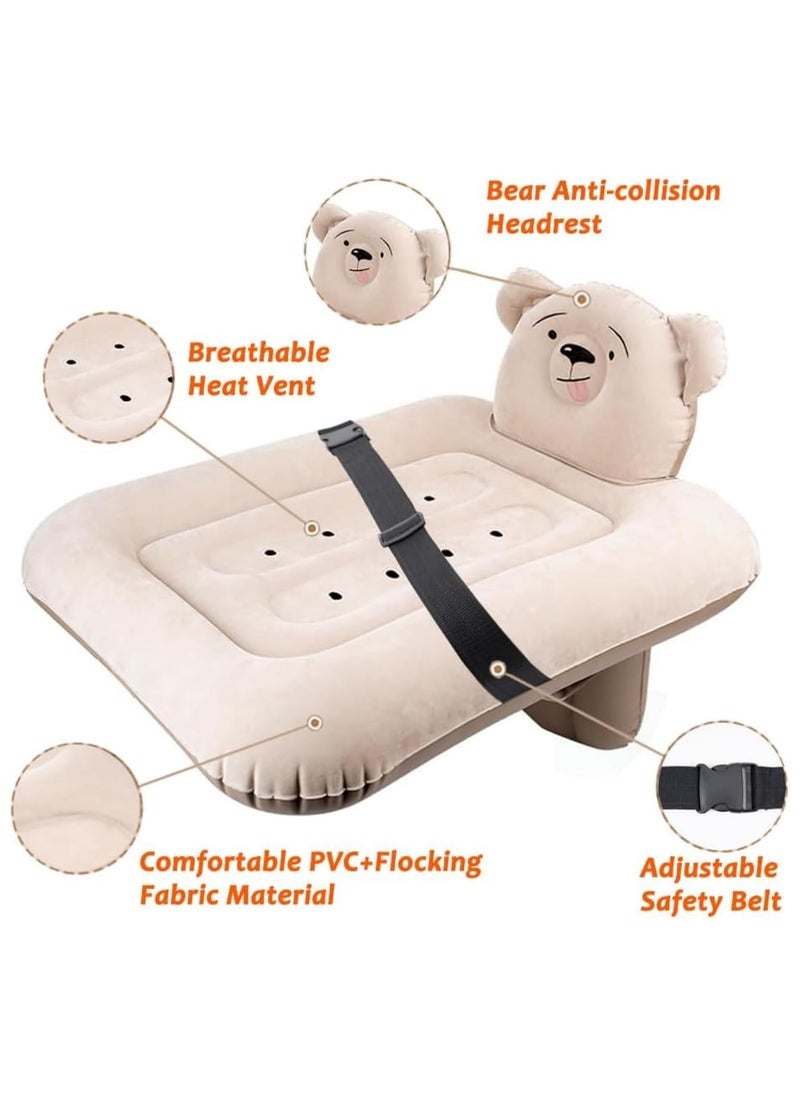 VUCATIN Inflatable Airplane Bed for Kids Baby Travel Plane Bed with Hand Pump Kids Bed Fits Most Airplane Seats Car Seat for Convenient Toddler Travel Seat Belt and Storage Bag  - Image 2