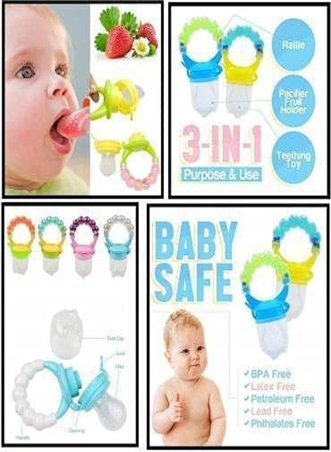 First Trend Newborn Baby Toddler Cereal, Rice Paste Feeding Milk Bottle Food Feeder & Baby Fruit Nibbler Soother & Silicone Teether (Combo Pack of 3) - Image 4