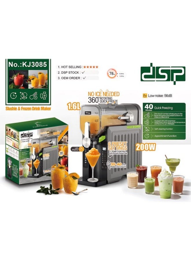 DSP KJ3085 Frozen Dessert & Slushie Maker – 1500W Electric Ice Drink Machine with Quick-Freeze, Compressor Cooling, 6 Preset Modes, Adjustable Thickness & One-Touch Control - Image 3
