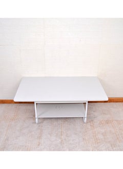 keke White Marble finish Top 2 Tier Modern Living Room Home Sofa Table 100Cm  - Image 4
