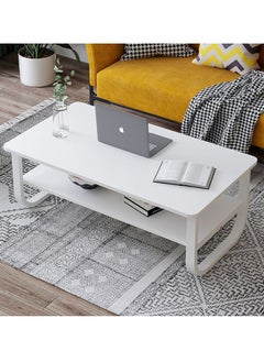 keke White Marble finish Top 2 Tier Modern Living Room Home Sofa Table 100Cm  - Image 3