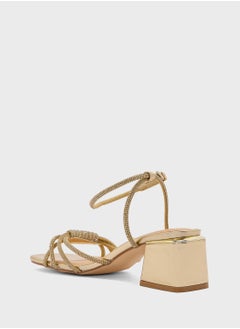 Truffle Diamante Ankle Strap Multi Strap Block Heel Sandal  - Image 3