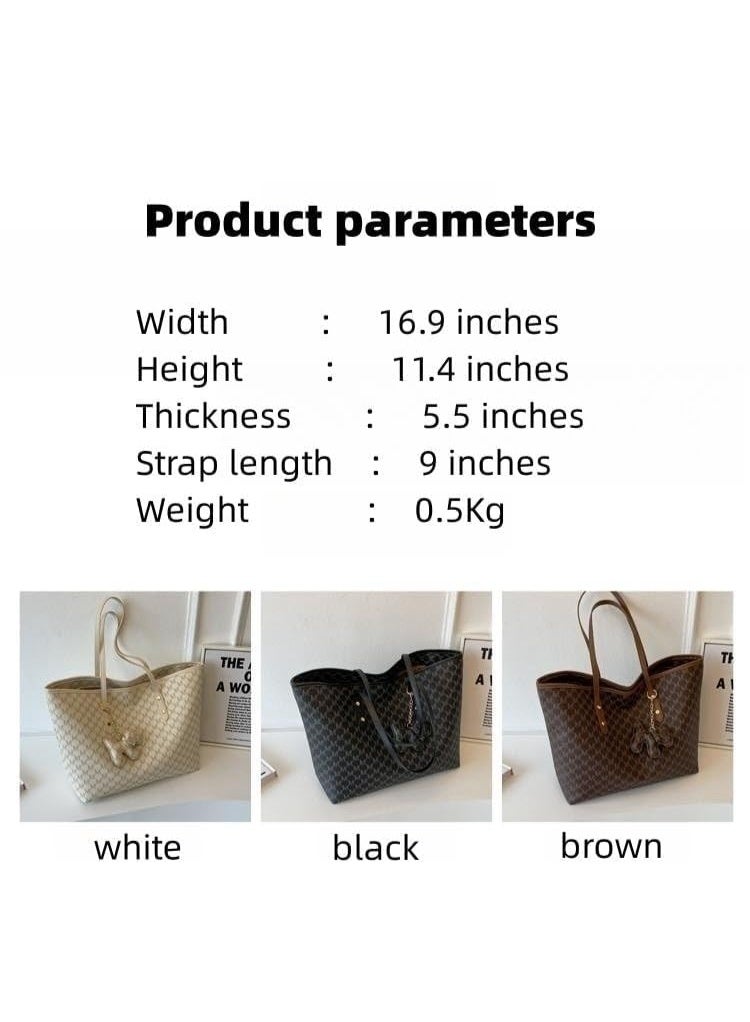 Women's 16-Inch Laptop Tote Bag, Leather Computer Office Shoulder Crossbody Handbag, Large Capacity with Premium Texture - Image 4