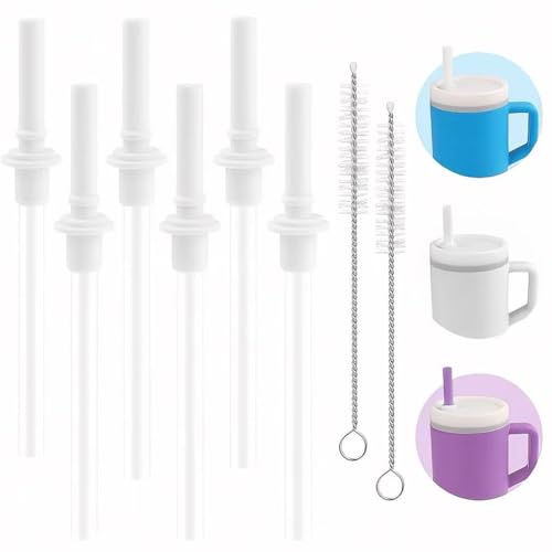 Joshey 6PCS Replacement Straws and Bite Value Compatible with Infantino My First Tumbler Kids 9 oz, Spill-Proof Silicone Replacement Lid Straw Parts (White) - Image 1