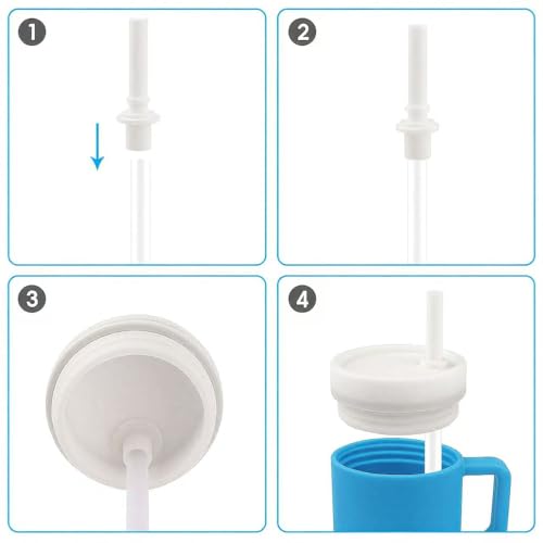 Joshey 6PCS Replacement Straws and Bite Value Compatible with Infantino My First Tumbler Kids 9 oz, Spill-Proof Silicone Replacement Lid Straw Parts (White) - Image 3
