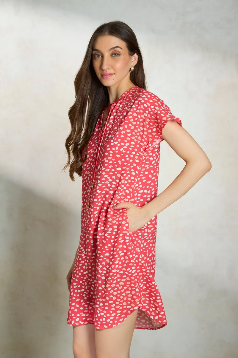 Virgio  Animal Print Viscose Animal Print Batwing Dress for Women for Women | Best Price UAE