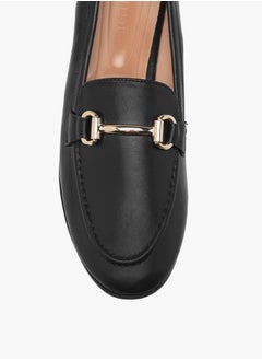 Celeste Women's Metallic Pointed Toe Loafers with Metal Accent  - Image 4