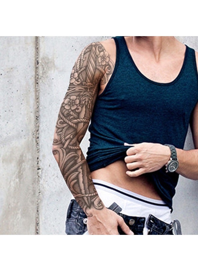 DaLin Temporary Tattoo تاتو مؤقت كبير جداً من دا لين - أكمام تاتو كاملة ونصف للرجال والنساء 20 ورقة - Image 4