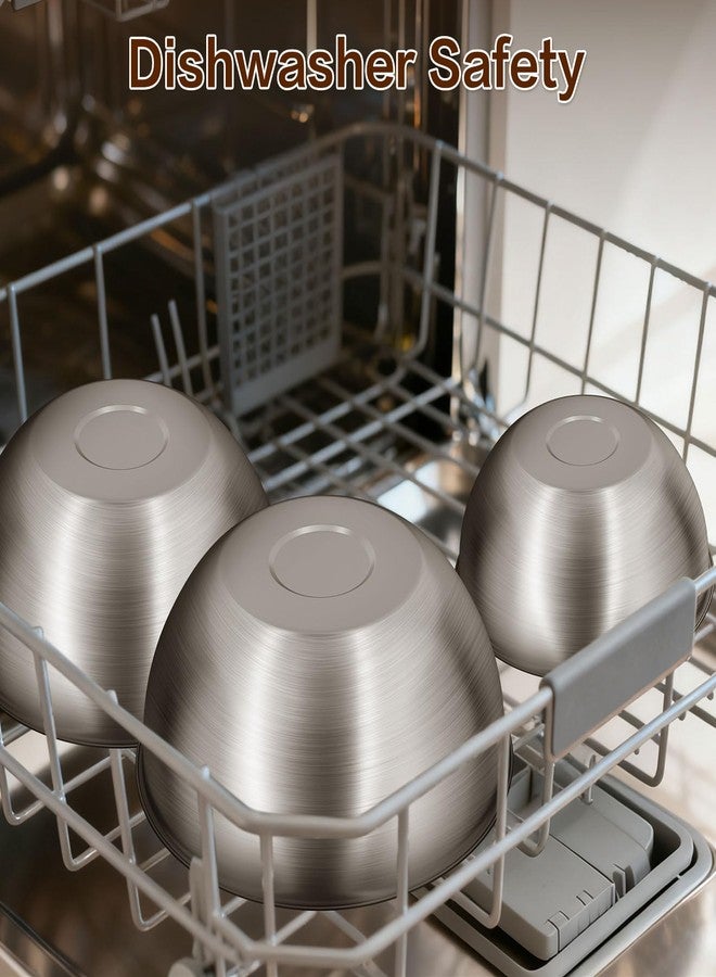 Gronivex 3-Piece Stainless Steel Mixing Bowls Set (17.5",8.7" 9.8" Inches) - Food Grade 304 with Measurement Marks, Dishwasher Safe & Stackable - Perfect for Baking, Salad Making, Meal Prep and Kitchen Use - Image 5