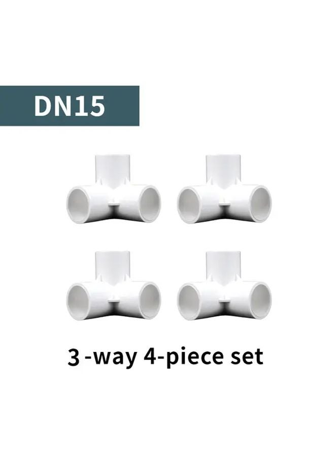 4PCS DN15 PVC Plastic Water Supply Pipe Fittings Tee Fire Retardant Corrosion Resistant - Image 1
