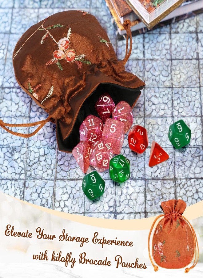 kilofly 12 Silk Coin Purse Drawstring Floral Embroidered Jewelry Bag Gift Pouch - Image 5