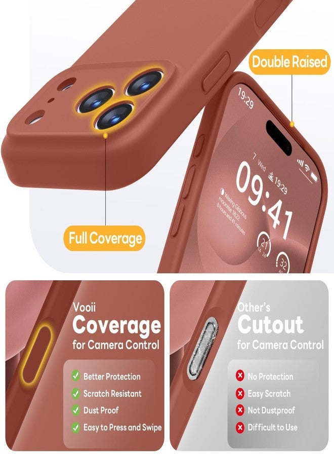 Vooii Magnetic Compatible with iPhone 17 Pro Case (Compatible with Magsafe) (Upgraded Camera Protection) Liquid Silicone Shockproof Full Body Protective Phone Cover for Women Men, Caramel, 6.3” - Image 5
