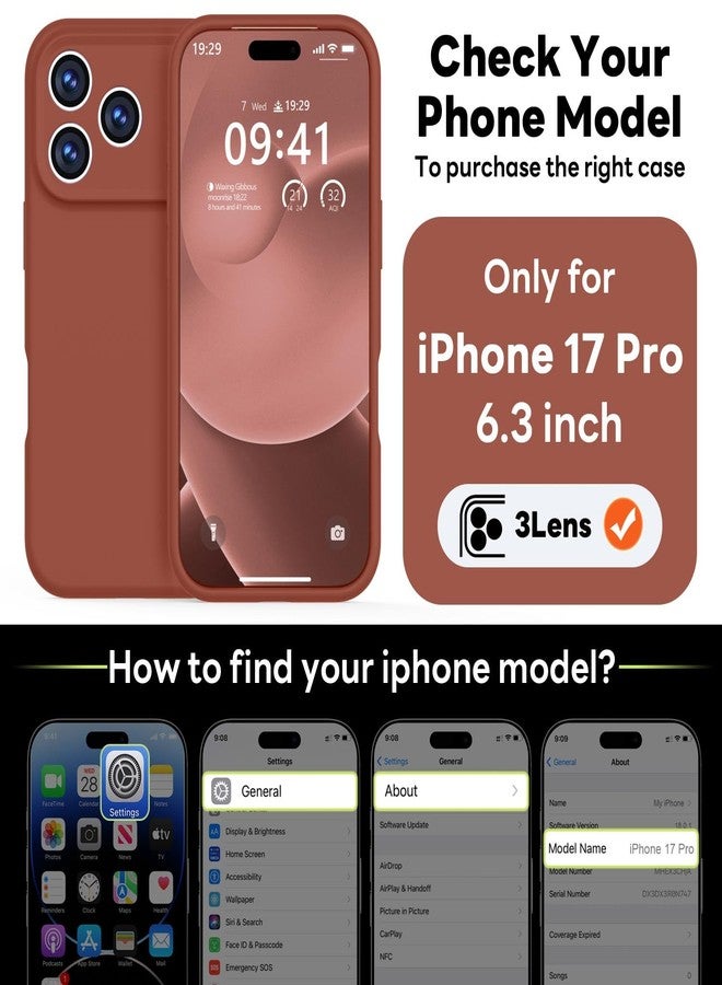 Vooii Magnetic Compatible with iPhone 17 Pro Case (Compatible with Magsafe) (Upgraded Camera Protection) Liquid Silicone Shockproof Full Body Protective Phone Cover for Women Men, Caramel, 6.3” - Image 2