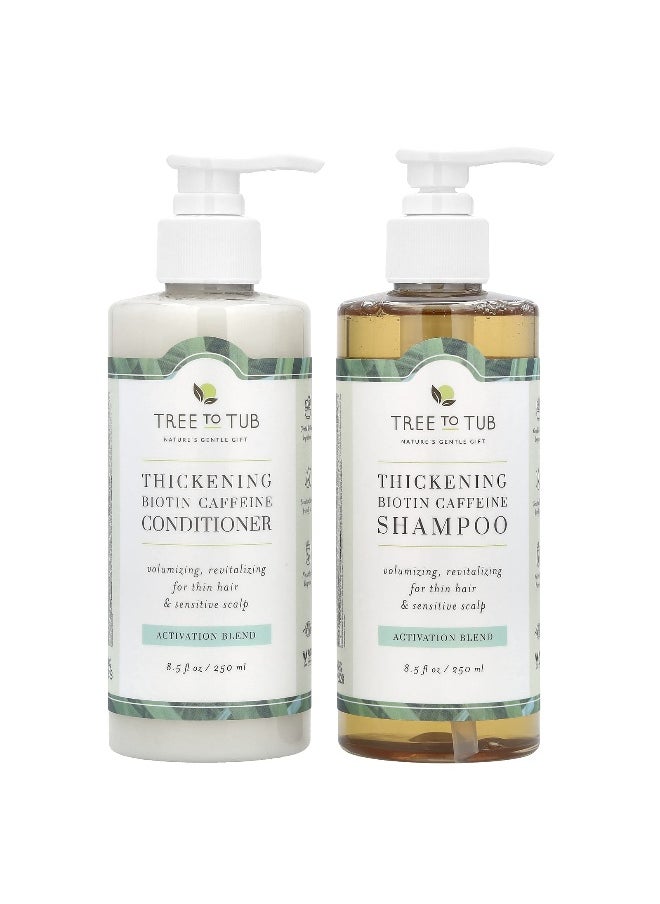 Tree to Tub - Tree To Tub, Thickening Biotin Caffeine Shampoo & Conditioner Set, 2 Piece Set, 8.5 fl oz (250 ml) Each - Image 1