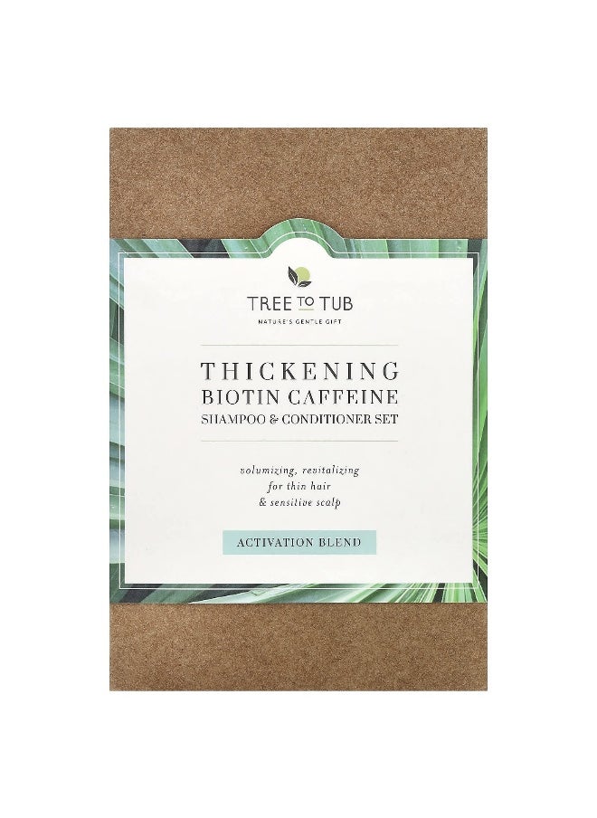 Tree to Tub - Tree To Tub, Thickening Biotin Caffeine Shampoo & Conditioner Set, 2 Piece Set, 8.5 fl oz (250 ml) Each - Image 1