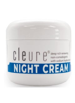 Cleure Cleure Hyaluronic Acid & Shea Butter Anti-Aging Night Cream for Sensitive Skin, Gluten, Salicylate, Paraben & Fragrance Free (2 oz, Pack of 1)  - Image 1
