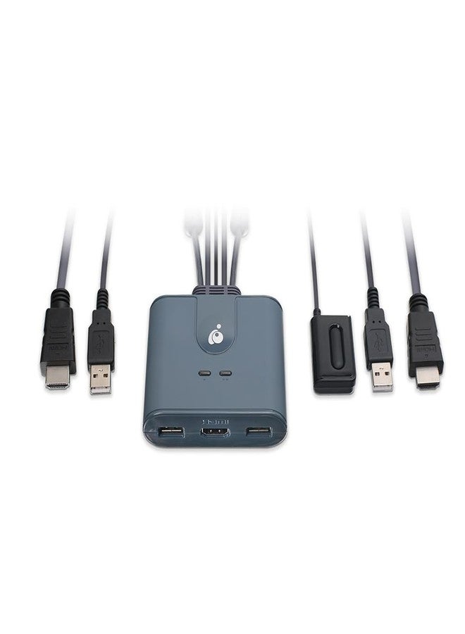أيوغير كابل IOGEAR KVM ثنائي المنافذ USB وHDMI - دقة 1920 × 1200 بكسل بتردد 60 هرتز - التوصيل والتشغيل - متوافق مع Xbox / PS4/5 - أنظمة Windows وMac وLinux - GCS32HU - Image 1