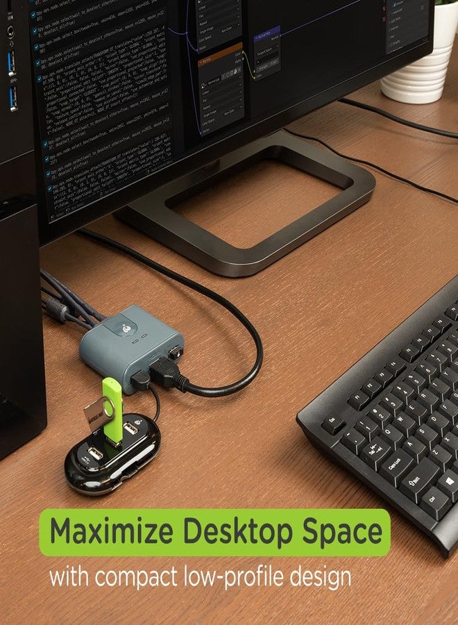 أيوغير كابل IOGEAR KVM ثنائي المنافذ USB وHDMI - دقة 1920 × 1200 بكسل بتردد 60 هرتز - التوصيل والتشغيل - متوافق مع Xbox / PS4/5 - أنظمة Windows وMac وLinux - GCS32HU - Image 4